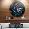 Designart - Blue Abstract Floral Shapes' Large Floral Metal Circle Wall Art